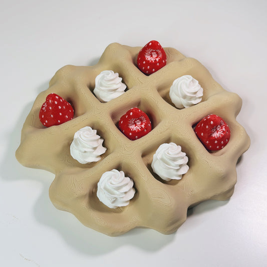 Waffle Tic Tac Toe with Strawberries