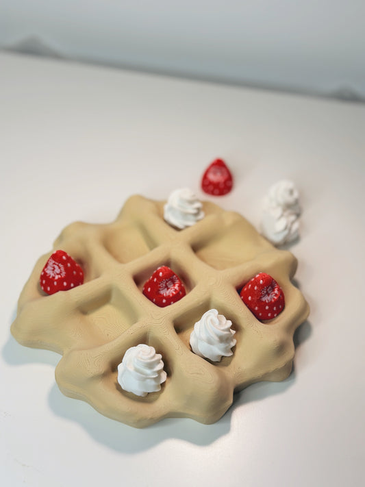 Waffle Tic Tac Toe with Strawberries