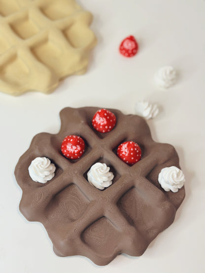 Waffle Tic Tac Toe with Strawberries